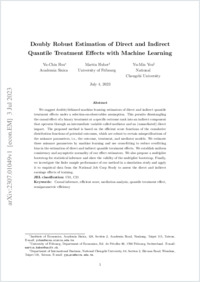 Doubly Robust Estimation of Direct and Indirect Quantile Treatment Effects with Machine Learning_July2023